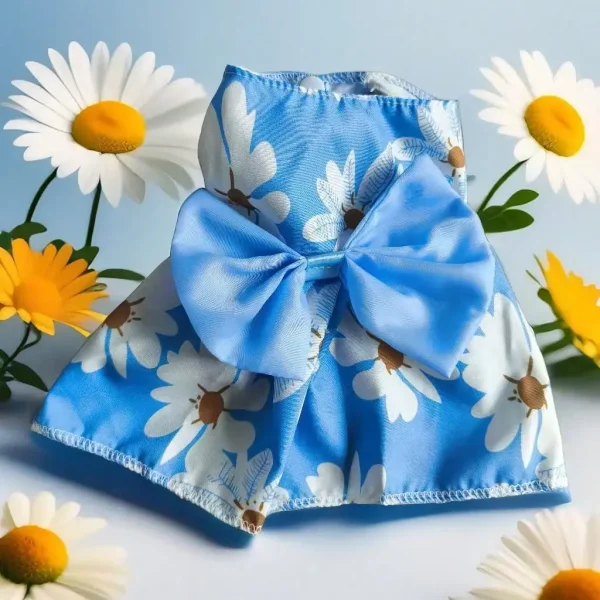 Dog Dress Floral With Bow