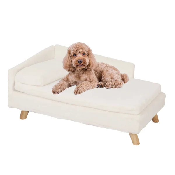 Raised Pet Sofa with Plush Cushion