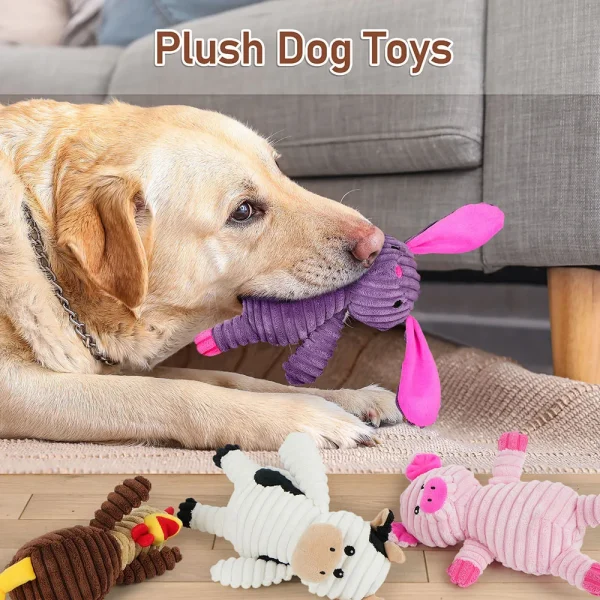 5-Piece Plush Squeaky Dog Toy Set